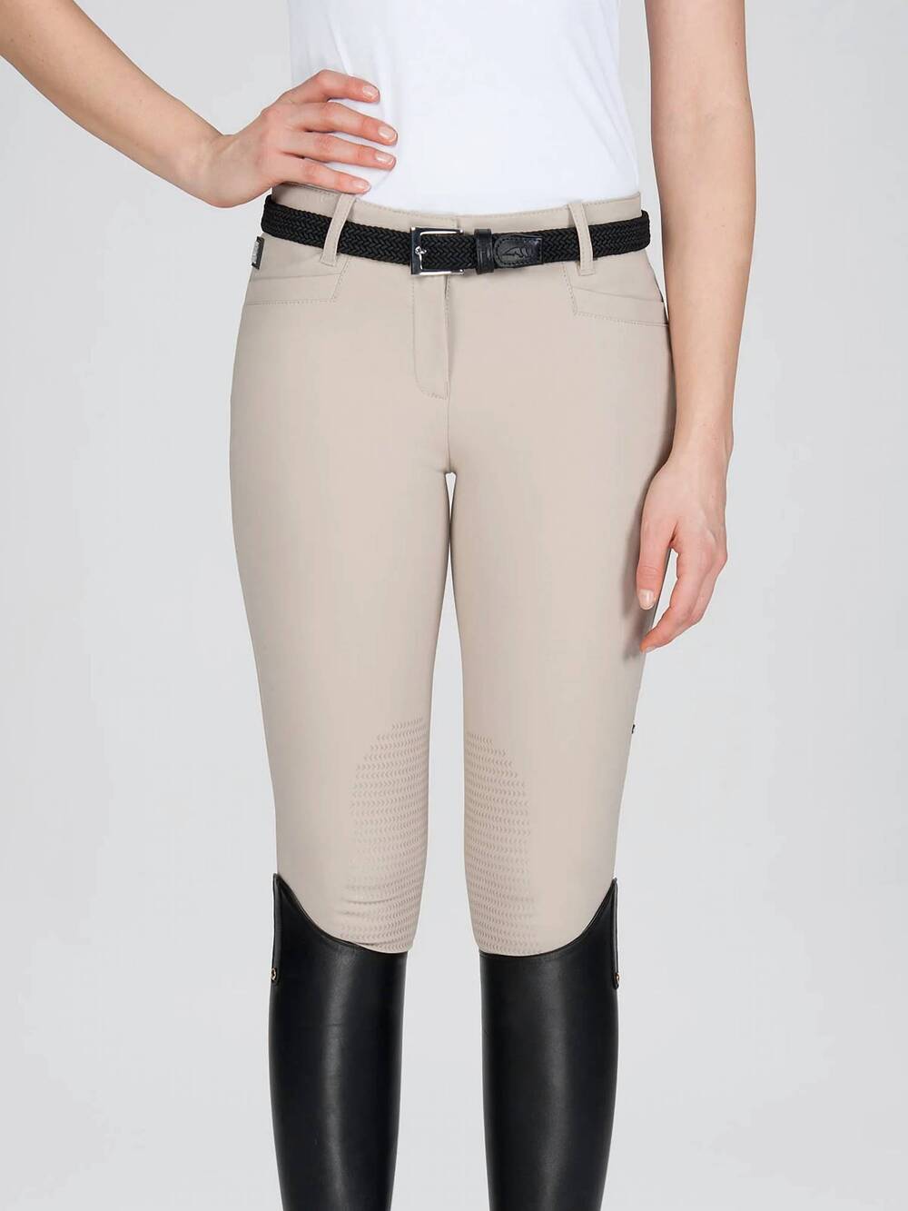 NEW EQUILINE ash x-grip knee patch breech in beige